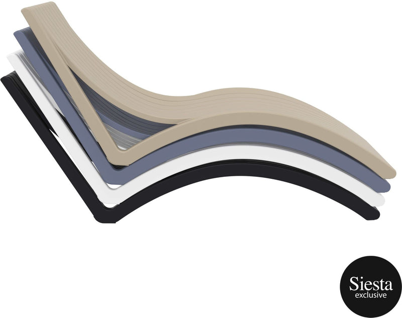 3 Piece Package Slim Sun Lounger and Ocean Side Table