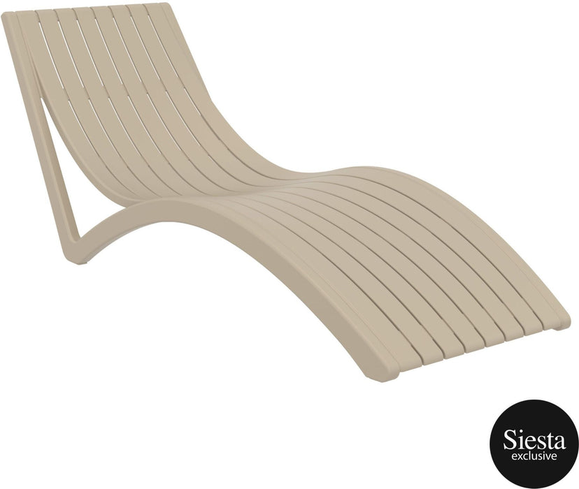3 Piece Package Slim Sun Lounger and Ocean Side Table