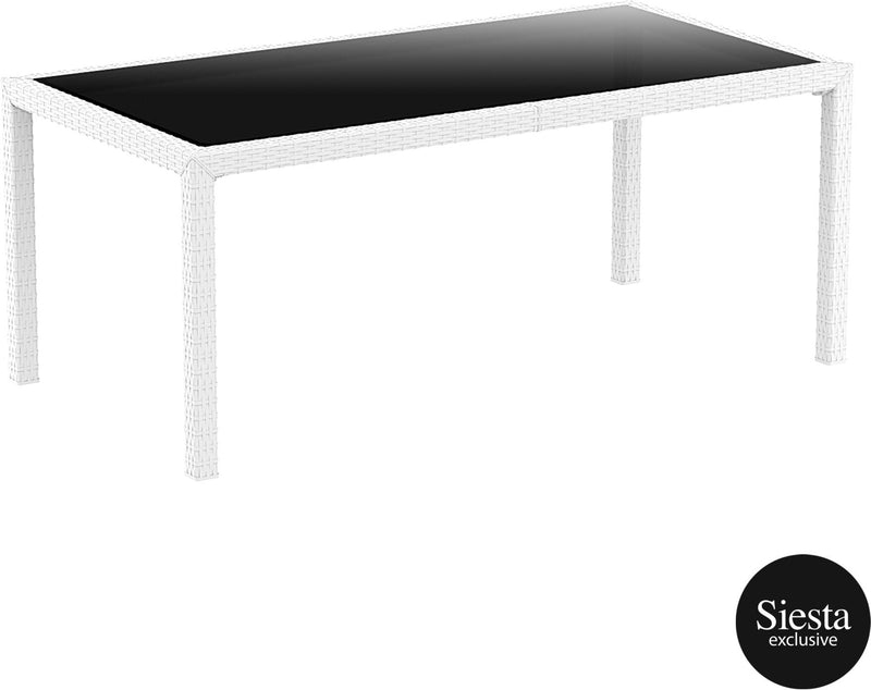 Tahiti 6 Seater Resin Rattan Dining Setting with Florida Chair