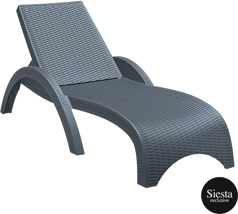 Resin Rattan Sun Lounger 3 Piece Package with Tequila Side Table