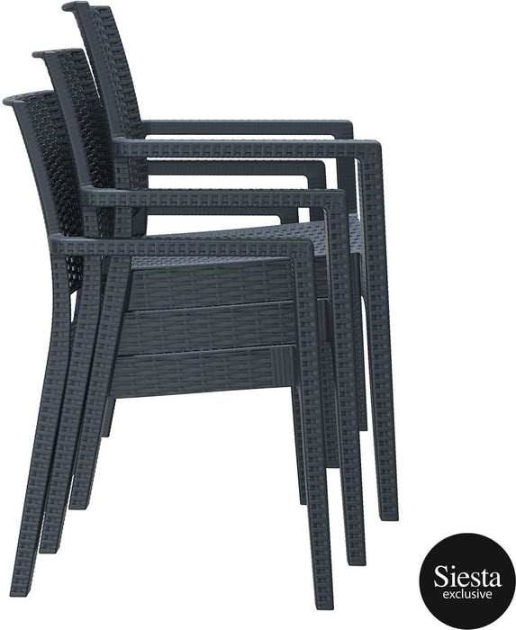 5 Piece Resin Rattan Outdoor Dining Setting
