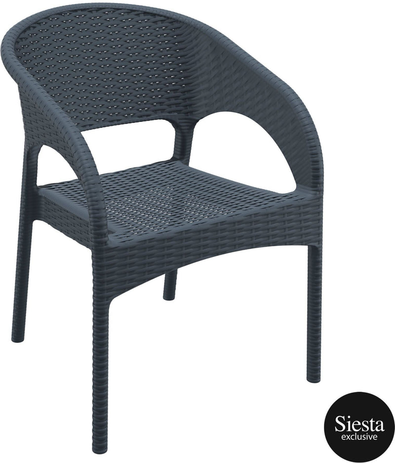 Tahiti 6 Seater Resin Rattan Dining Setting with Panama Chair