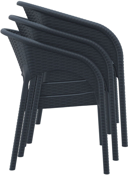 Resin Rattan 3 Piece Chat Setting with Panama Armchair