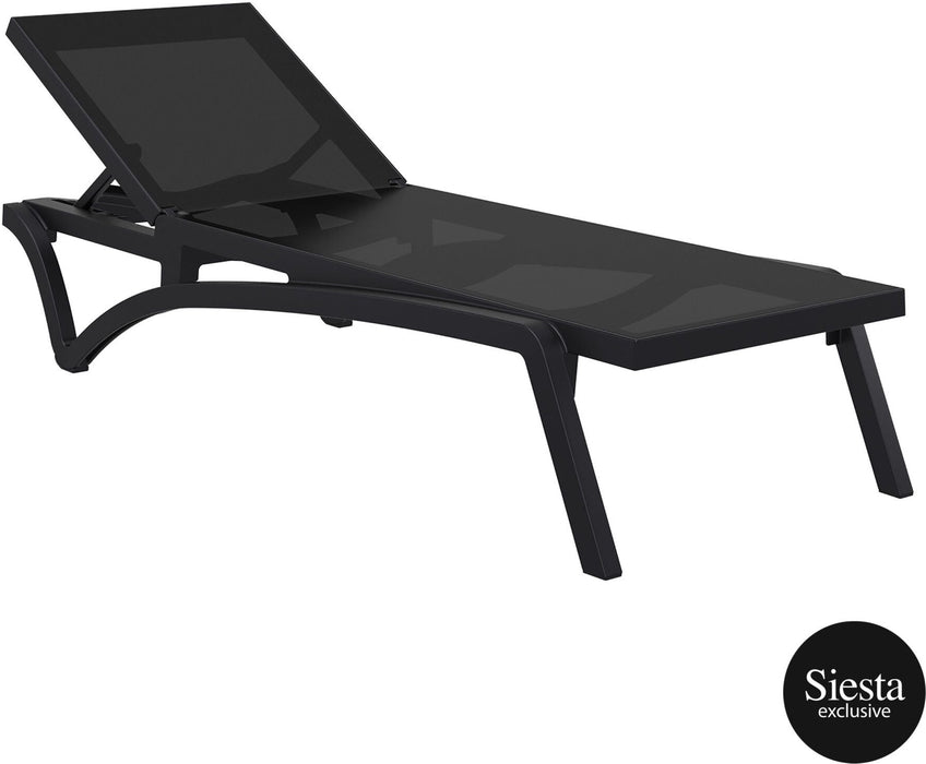 2 Piece Pacific Sun Lounger with Ocean Side Table Set