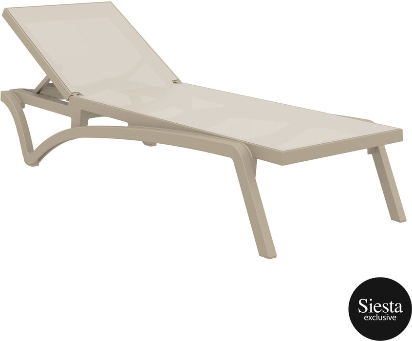 2 Piece Pacific Sun Lounger with Ocean Side Table Set