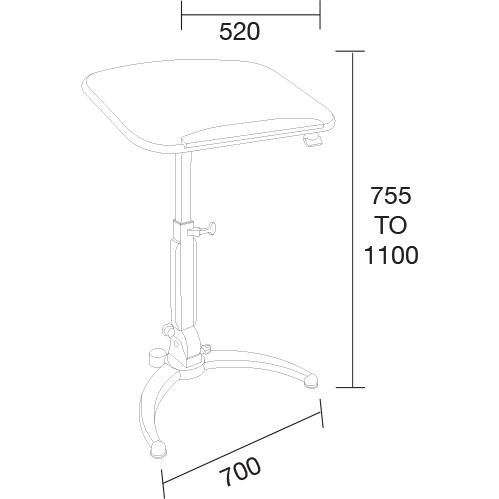 Upside Mobile Height Adjustable Lectern